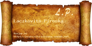 Laczkovits Piroska névjegykártya